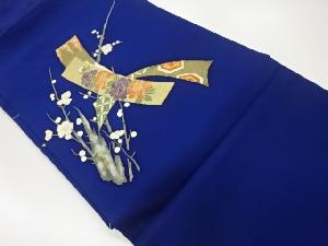 塩瀬金彩短冊に枝花・牡丹模様名古屋帯